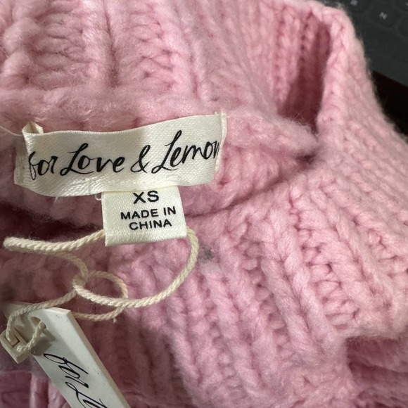 For Love & Lemons Andie Oversized Sweater in Light Pink Size XS NWT - Picture 12 of 12